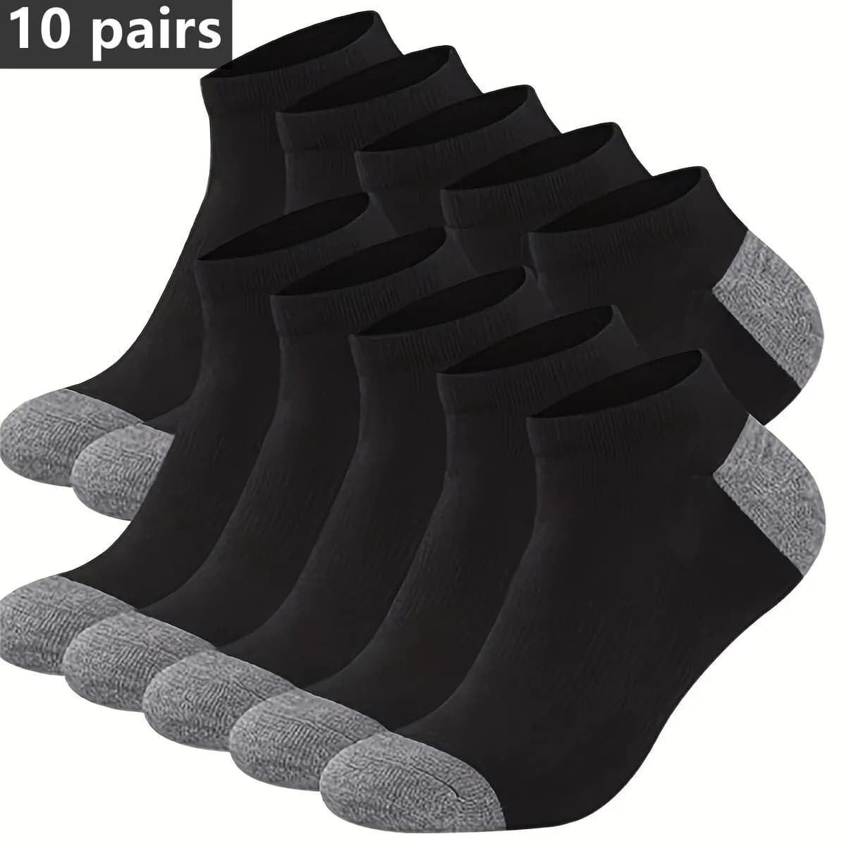 10 pairs of comfortable and breathable ankle socks in men's fashion cotton, men's summer socks