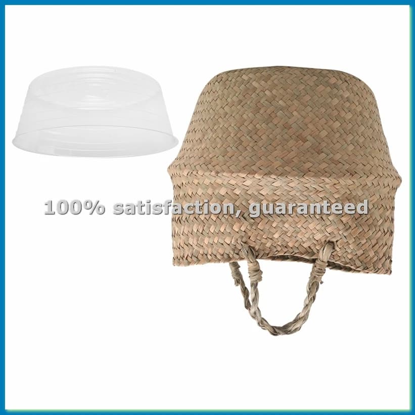 Basket for Plants with Coating, Braided Joint Baskets, Decorative, for Laundry, Picnic, Expense, Paglia Bag - SPMI