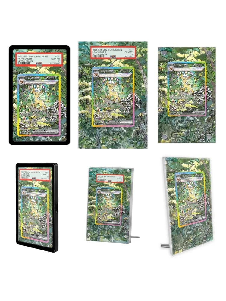 Pokemon Cards Display PTCG Leafeon ex Anime Game Collection Expand Art Gifts Self Made Acrylic Protective Case Keychain Toys