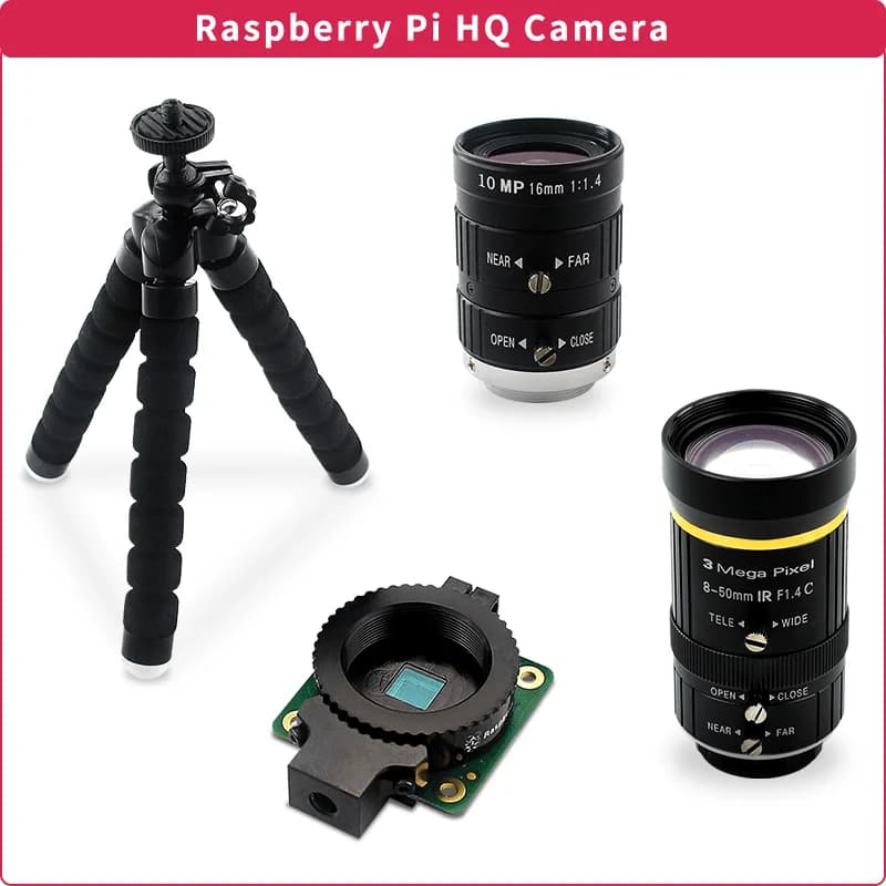 Raspberry Pi fotocamera di alta qualità 12.3MP IMX477 sensore fotocamera con teleobiettivo teleobiettivo/grandangolo/Zoom HD per Pi 4B/3B +/Zero