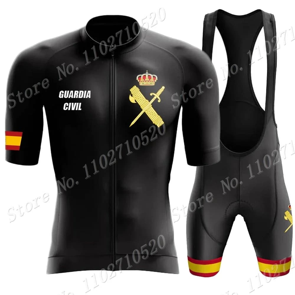 Men's Black Cycling Guard 2024 Men's Set Cycling Jumpsuit Road Bike Shorts with Bicycle Seats MTB Maillot Cycling Ropa