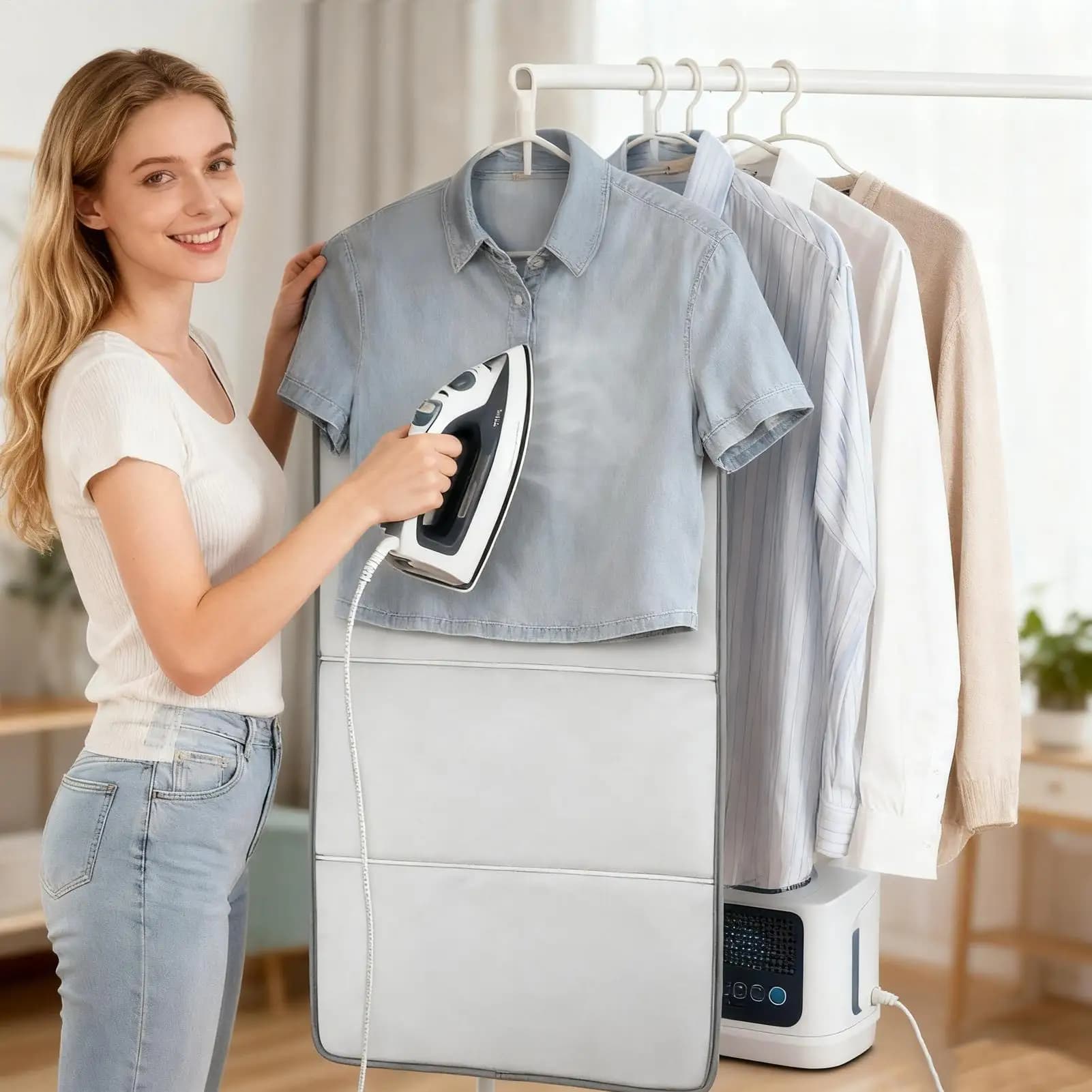 Foldable Steamer Board Stand For Clothes Steaming Hanging Ironing Board Steam Iron Pad Double-Sided Garment Pad