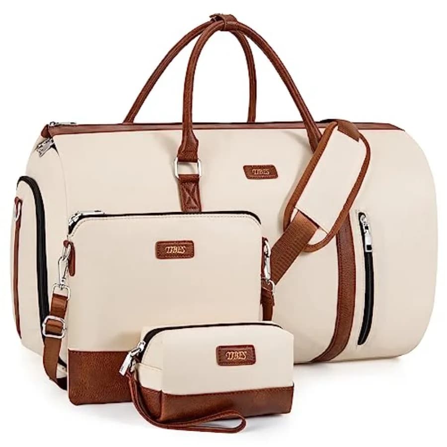 Borse Porta Abiti Convertibili 2-in-1 da Viaggio, Borsa da Viaggio 50L con Scomparto per Scarpe, Grande Borsa Weekend per Donne