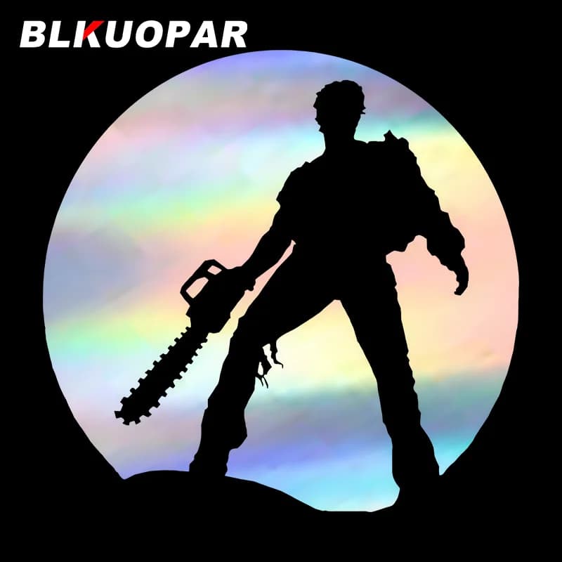BLKUOPAR Evil Dead Ash Car Stickers Waterproof Sunscreen Holographic Occlusion Scratch Laser Decal Motorcycle Decoration