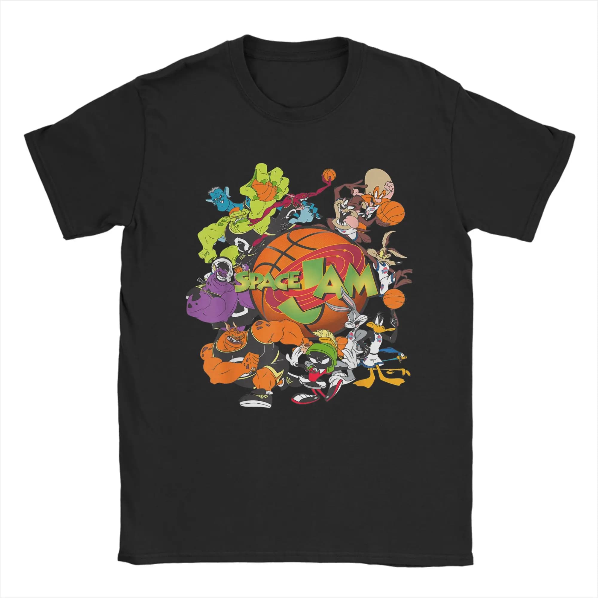 Men's T-shirt Space Jam Monstars and Tune Squad Basket T-shirt in pure cotton crew neck short sleeve merchandise