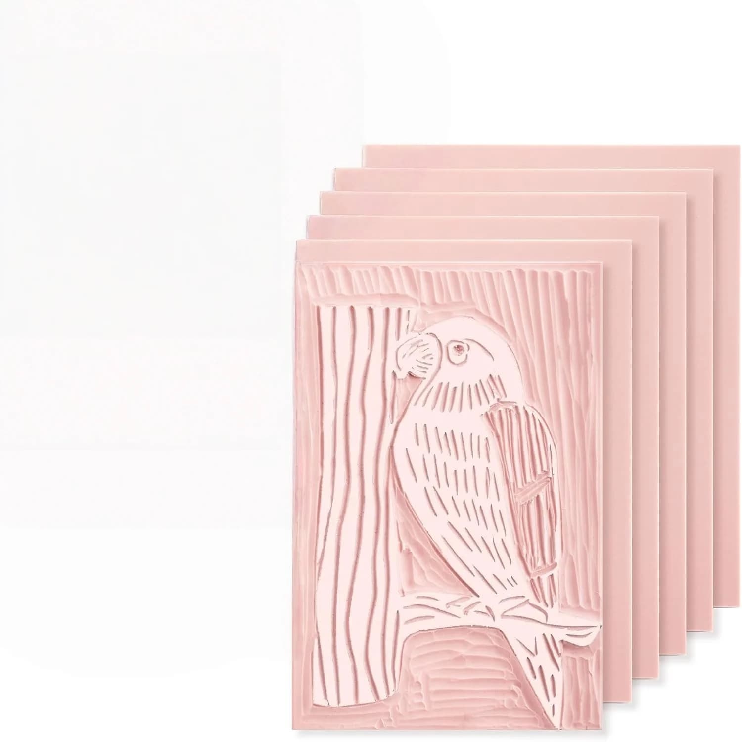 Linoleum Blocks for Printmaking Supplies - 6PCS 4”x6”Rubber Linocut Block Printing Kit for Stamp Carving, Soft Relief Printing L