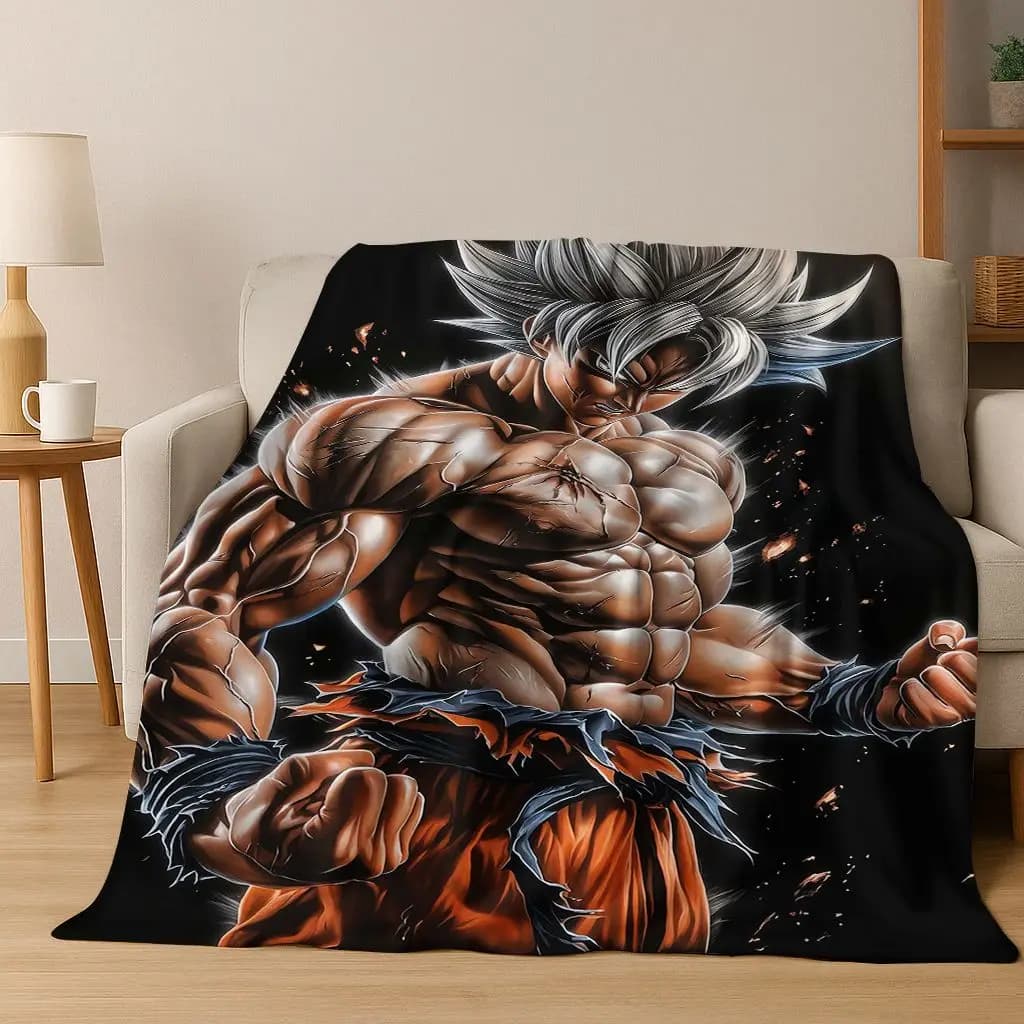 Coperta in pile Dragon Ball Goku Ultra Instinct Estate 2026, calda coperta in flanella per letto, divano, camera da letto, soggiorno