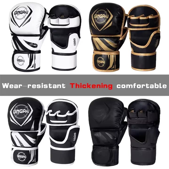 MMA Professional Boxing Gloves Mezze dita Sand Bags Karate Muay Thai Training Glove Boxing Gloves PU thickened for adult children