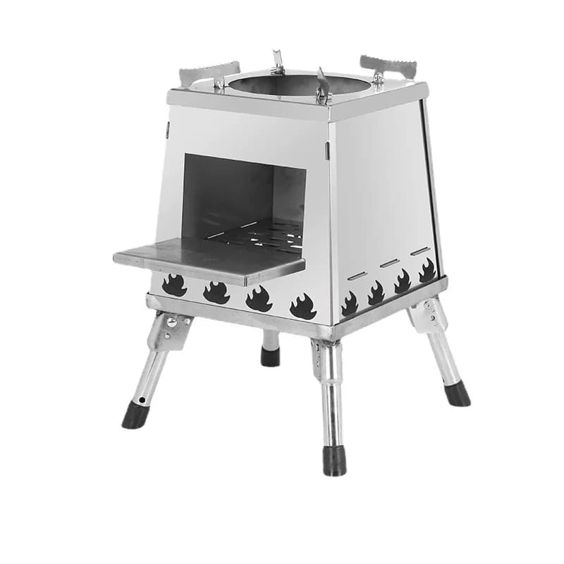 Portable Wood Burning Stove Modern Stainless Steel Multi-Fuel Charcoal & Small Folding For All-season Camping