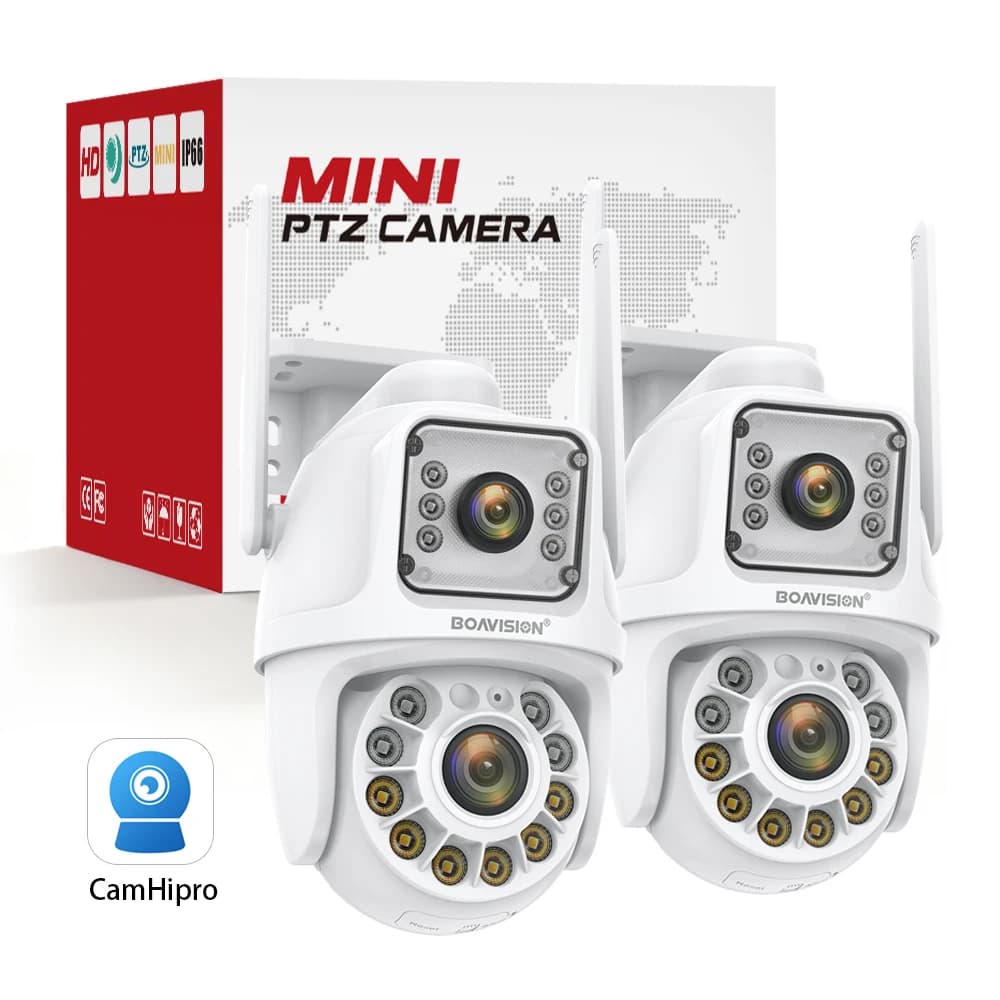 2PCS 4MP Wifi 4G Telecamera PTZ Dual-Lens Dual-Screen Tracciamento automatico Rilevazione umanoide Audio bidirezionale Camhipro APP Telecamera di sicurezza