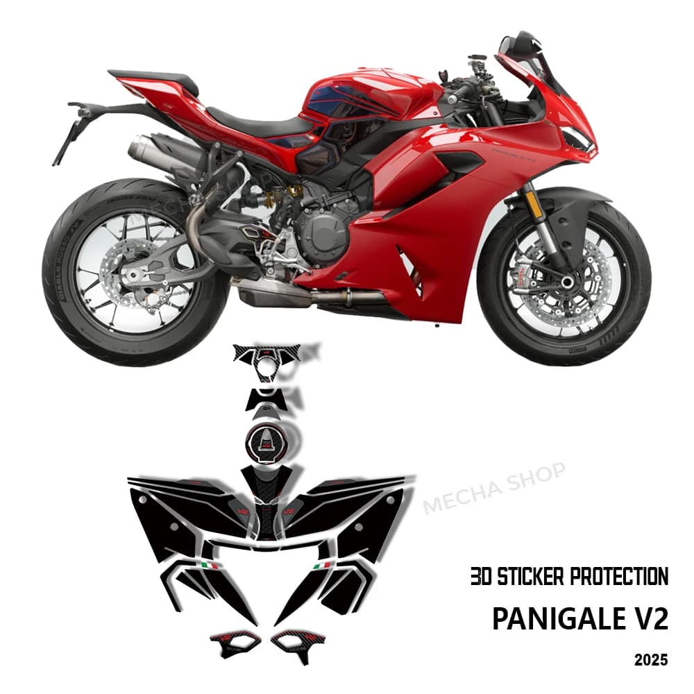 Motorcycle Accessories 3D Epoxy Resin Tank Pad Protection Sticker for Panigale V2 V 2 2025