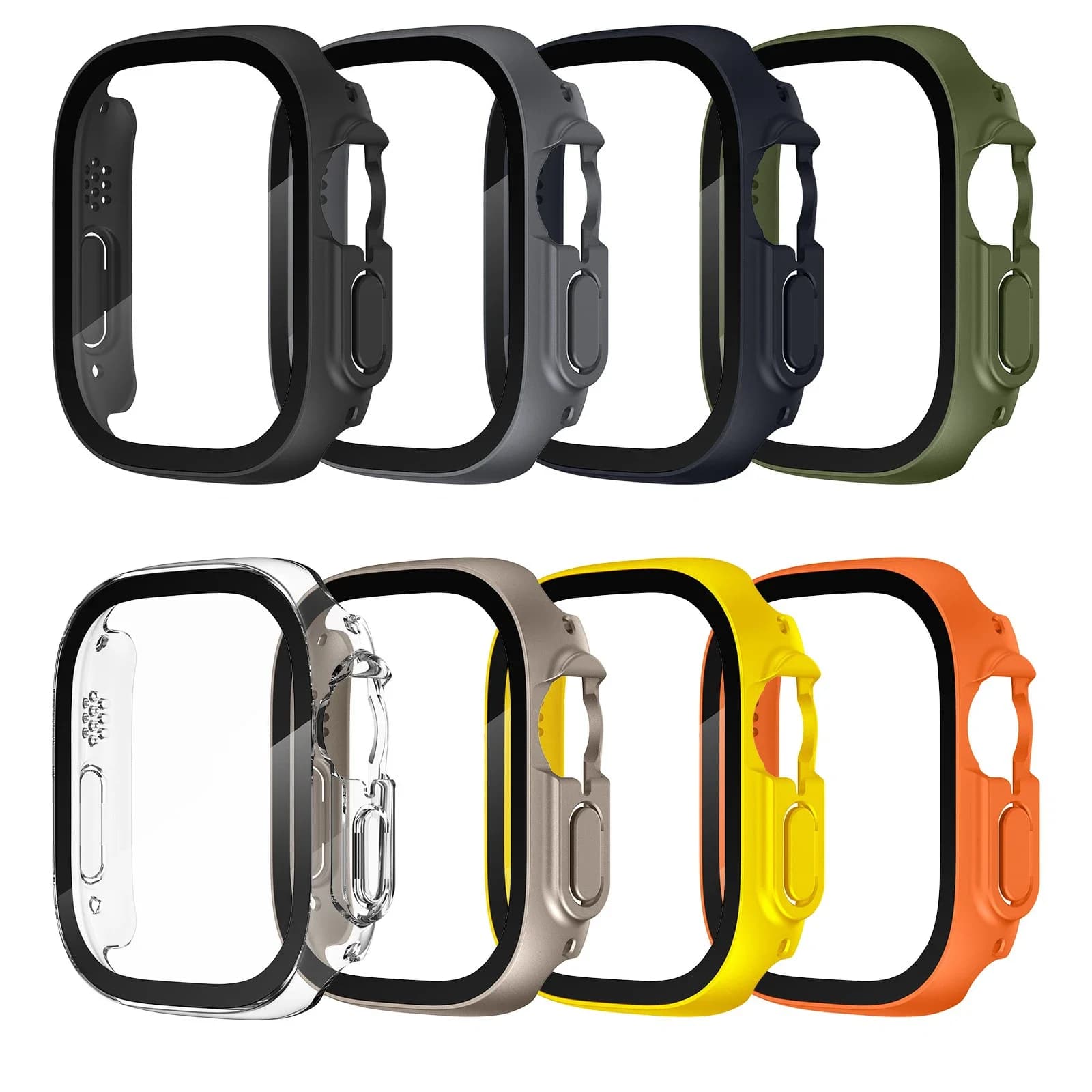 Vetro temperato + custodia per Apple Watch Ultra 2 band 49mm smartwatch Custodia per PC Paraurti + Cover protettiva per schermo Accessori serie iwatch