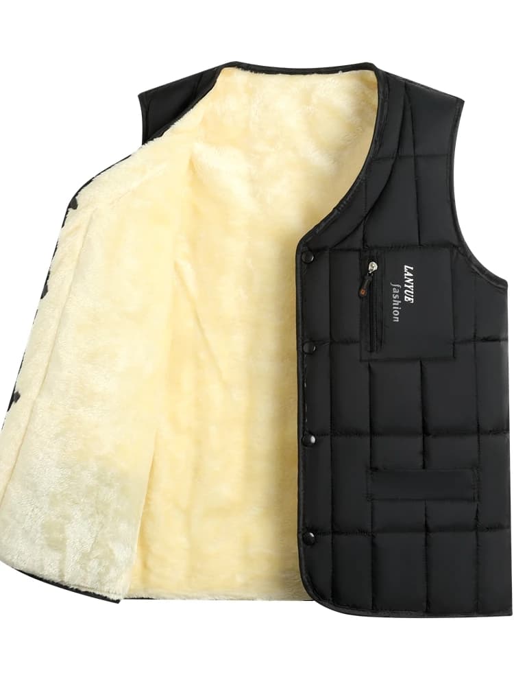Gilet Imbottito in Cotone per Uomo, Caldo e Spesso, Stile Casual Business per Autunno e Inverno, Moda Urbana con Scollo a V