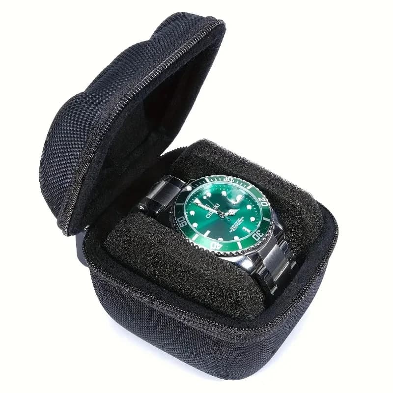 Custodia da viaggio per orologio singolo EVA Custodia per scatola portaoggetti portatile Custodia per contenitore con cerniera Smartwatch impermeabile resistente agli urti