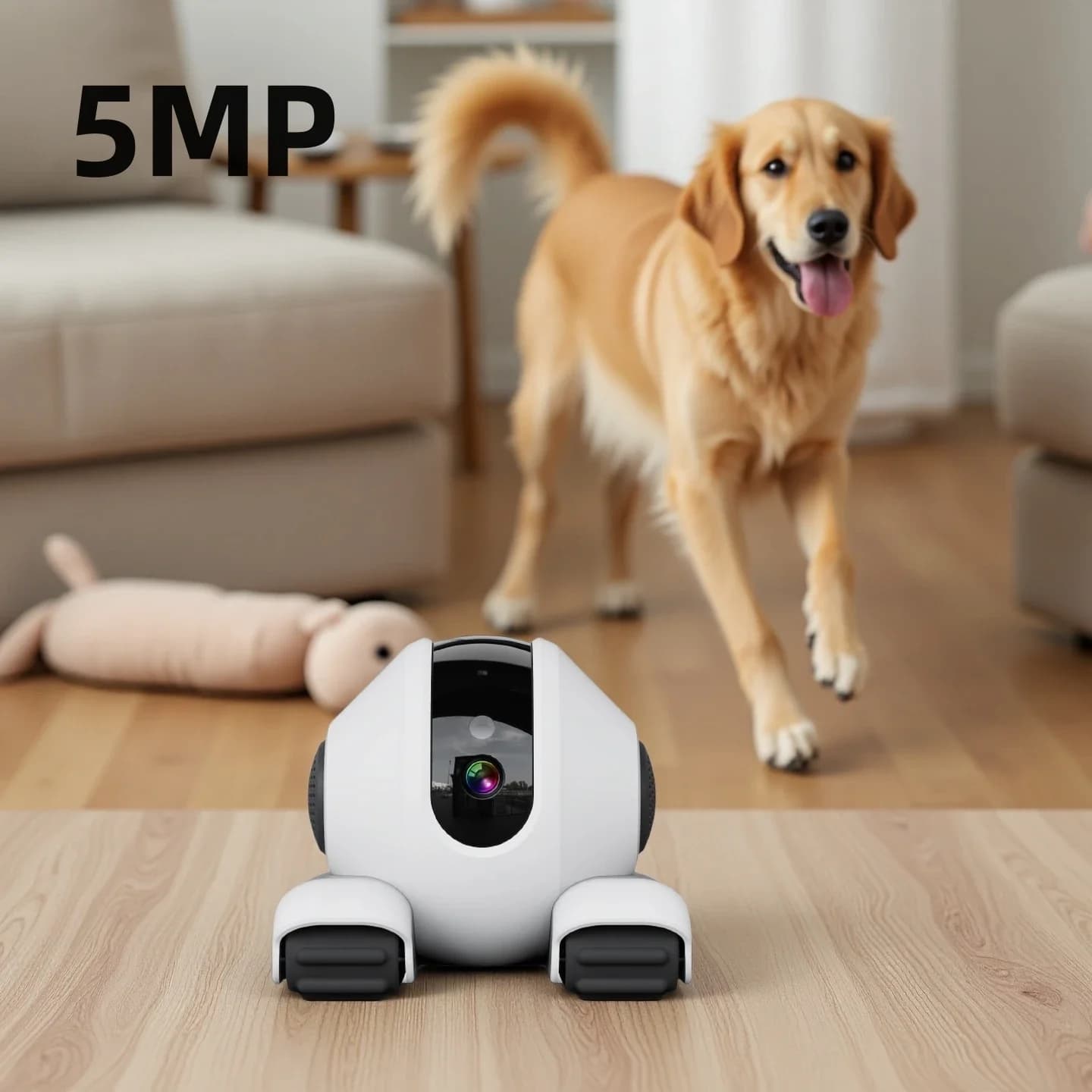 Telecamera di sicurezza interna Wi-Fi da 5 MP, telecamera per neonati/anziani/cani/animali domestici con app per telefono, telecamera per baby monitor audio bidirezionale