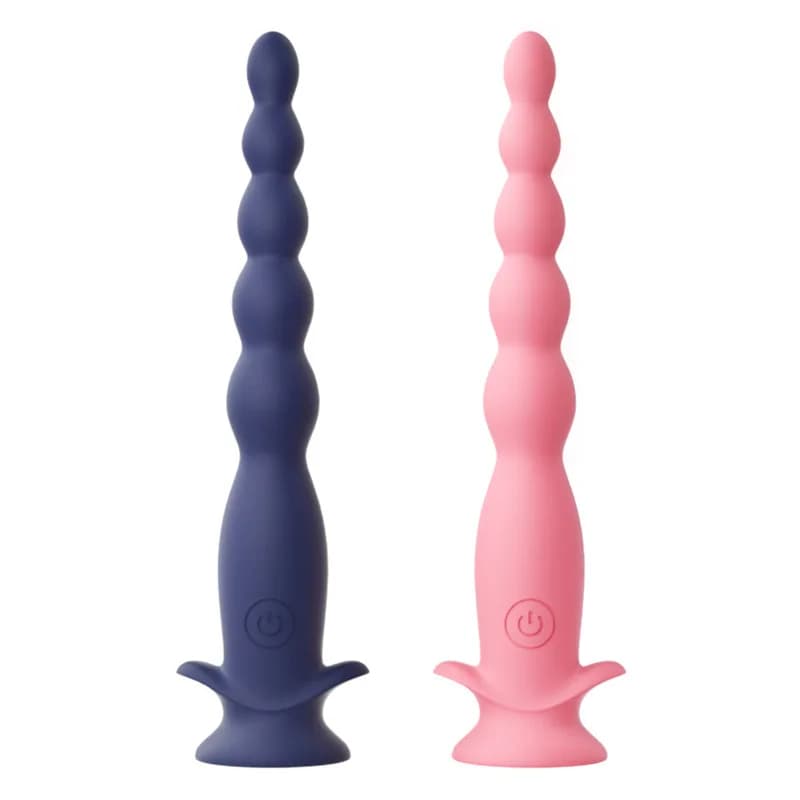 Plug Anale Vibrante Ergonomico Silenzioso - 18+ Perline in Silicone per Massaggio Prostatico, Dilatatore Anale Unisex Giocattolo Sessuale per Masturbazione
