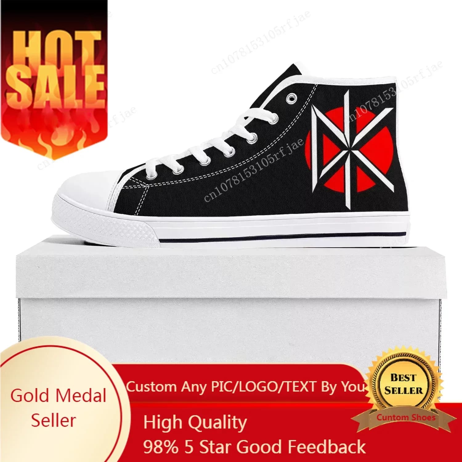 Dead Rock Band Kennedys High Top High Quality Sneakers Mens Womens Teenager Canvas Sneaker Casual Couple Shoes Custom Shoe White