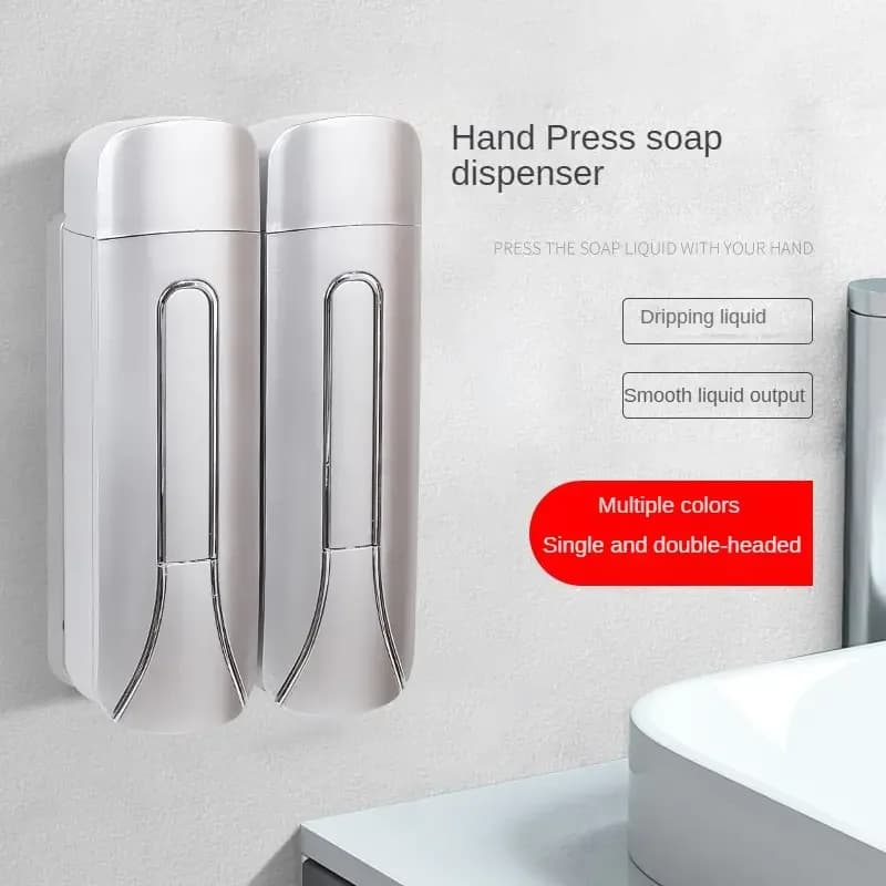 1PC Double 400ml Soap Dispenser Wall-mount Shower Bath Shampoo Dispenser Liquid Soap Container Bathroom Plastic Soap Accessories