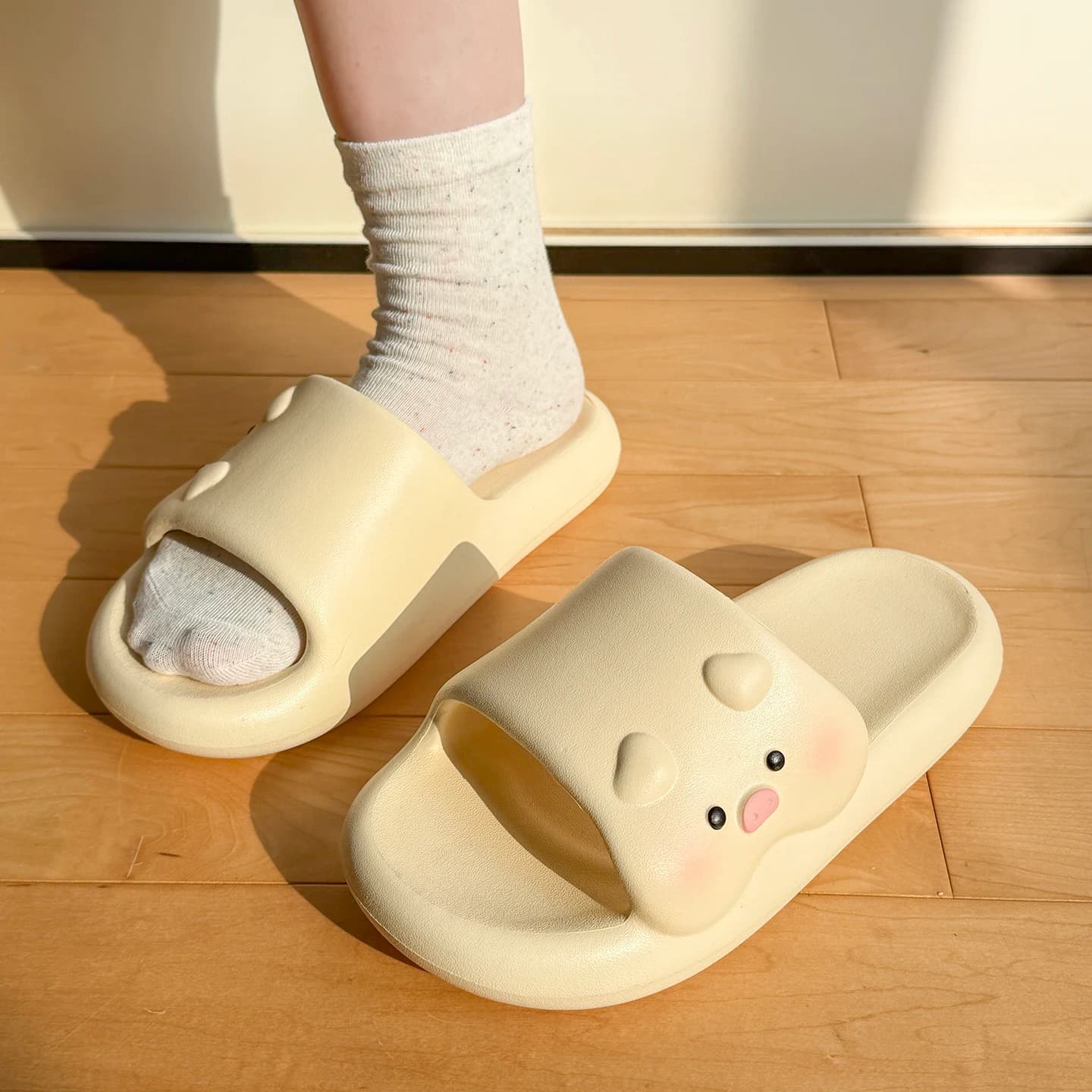 Ciabatte Comode e Carine a Forma di Maiale, Anti-Slip for Interior, Soft Cloud slippers for Couples, Beach sandals