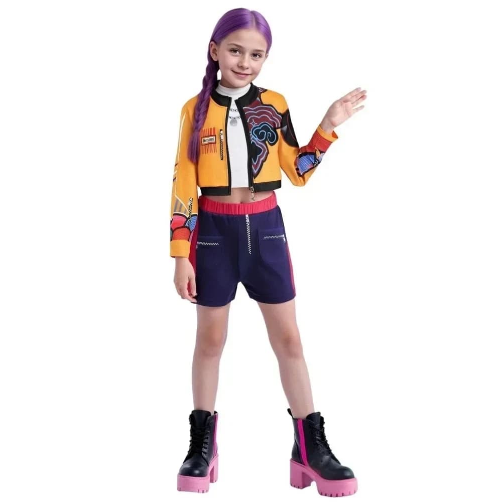 Halloween Bambini Zoey Mira Rumi Costume Cosplay Carnevale, K-Pop Hunters Girl Group Idol Gioco di ruolo Dress Up Outfit Suit