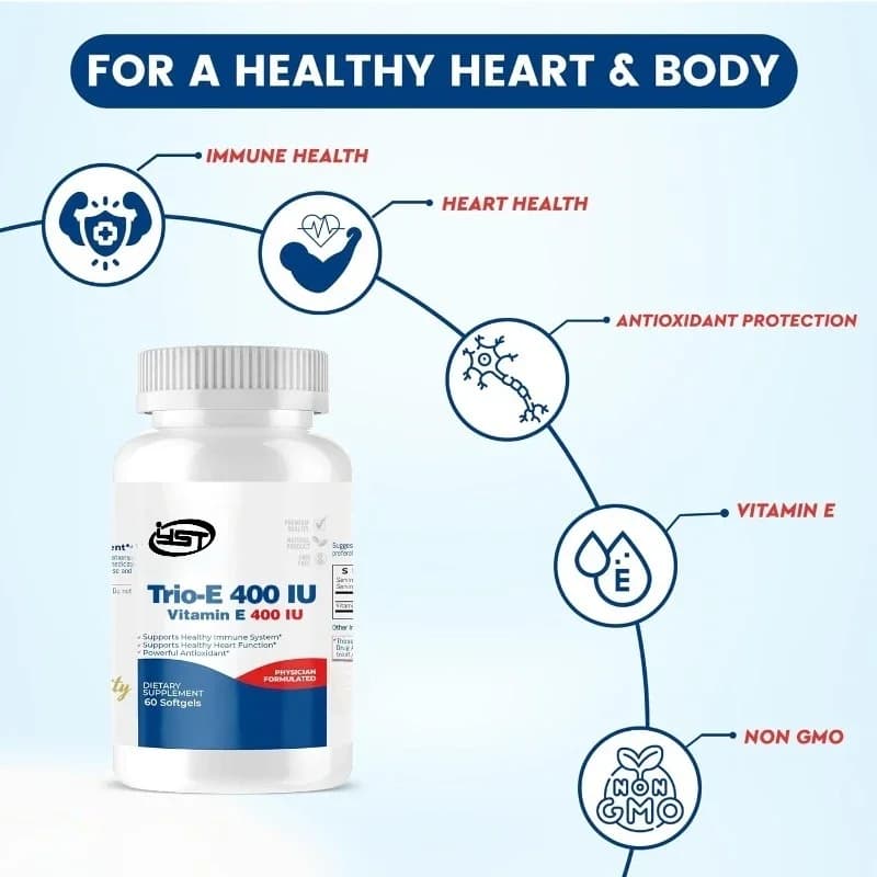 Trio-e 400 Iu Vitamin E ( Iu), Antioxidant and Immune System Dietary Supplement, 60 Soft Capsules