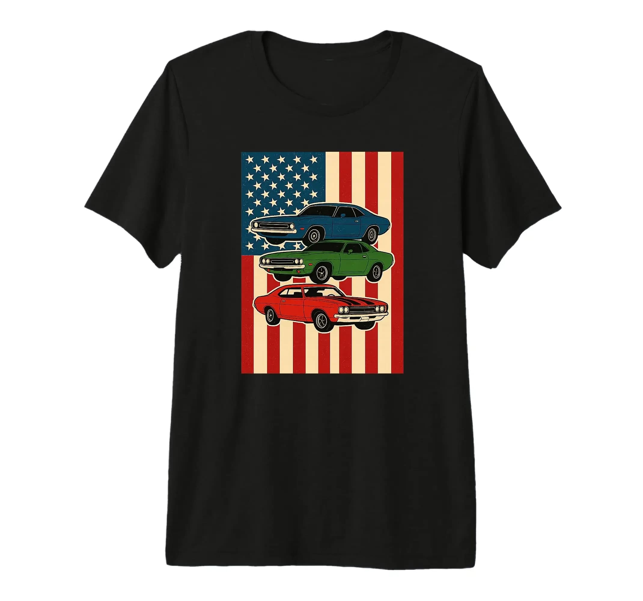 US Classic Cars US Flag - Patriotic Car Guy Muscle Car Lover Premium Tri-blend T-Shirt