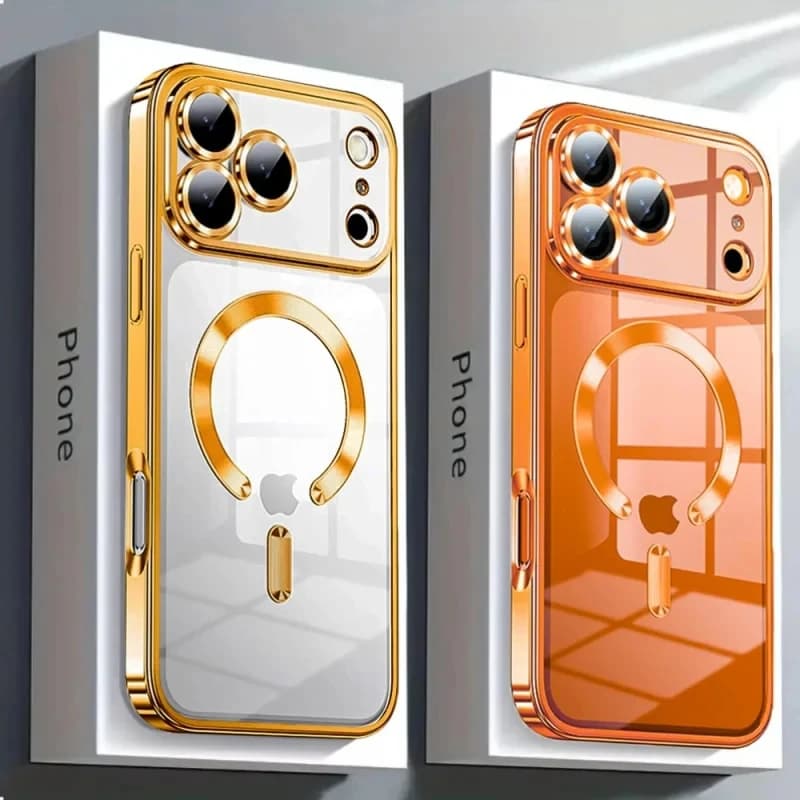 Luxury Magnetic Plating Clear Phone Case For Magsafe Wireless Charging For iPhone 11 12 13 14 15 16 17 Pro Max Shockproof Cover