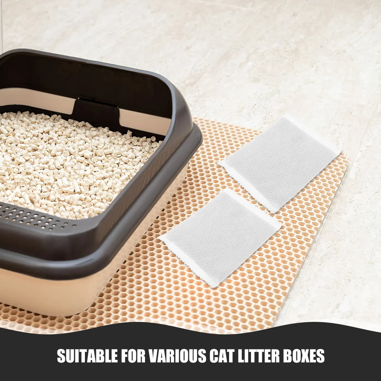 6 Pezzi Filtro al Carbone Assorbente per Lettiera Gatti, Deodorante Universale Sostituibile per Lettiere