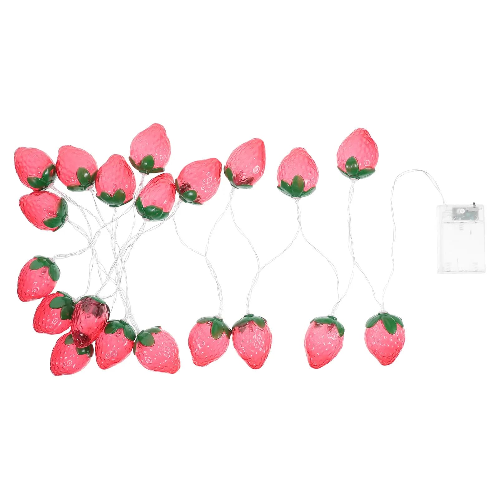 Luci a Stringa LED a Forma di Fragola con 20 LED, Luci Fatate per Camera da Letto, Matrimoni, Feste, Giardino, Interni ed Esterni