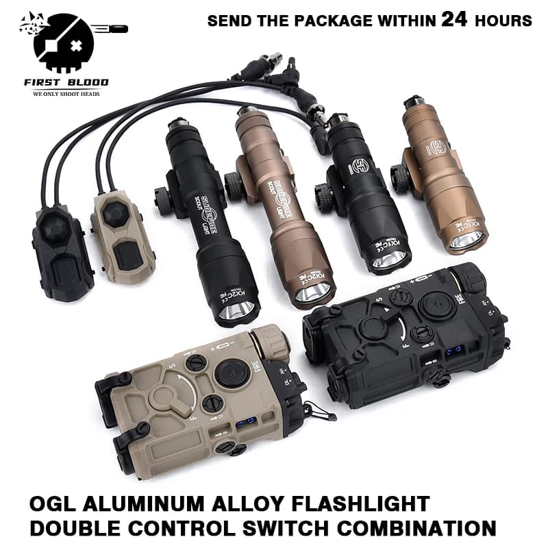 OGL Eotech Surefir Combinazione di torcia in lega di alluminio M300 M600 Torcia stroboscopica bianca Con interruttore a doppio comando AXON peq