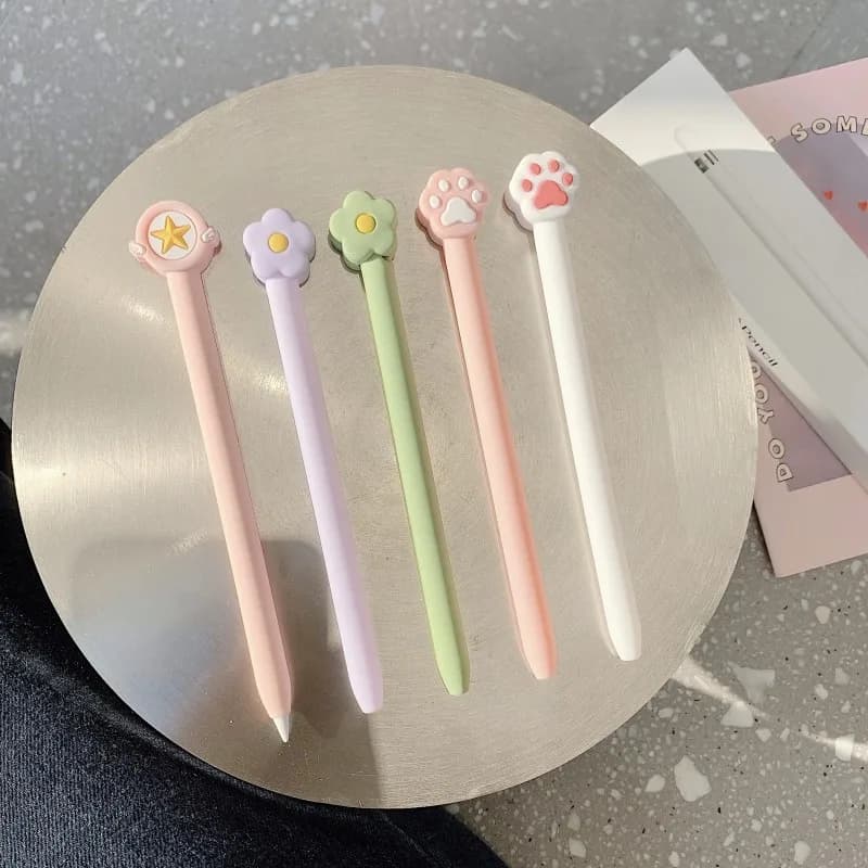 Simpatica astuccio per Apple Pencil Pro e Pencil Custodia protettiva per stilo per tablet di seconda generazione in morbido silicone antiurto