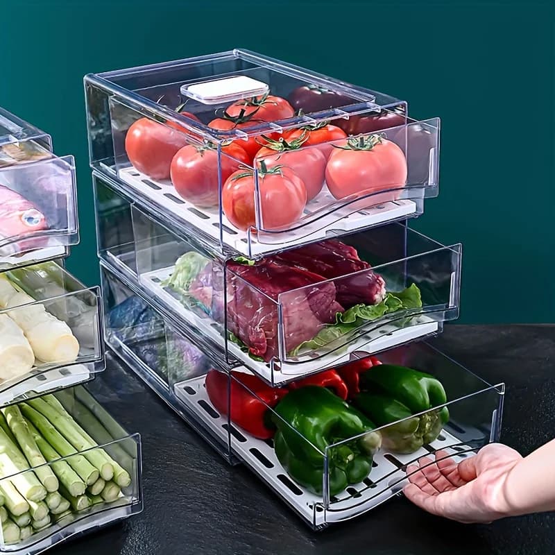 1 storage box for kitchen refrigerator, type drawer, storage box for freshness, eggs and meat, storage box for frozen finish