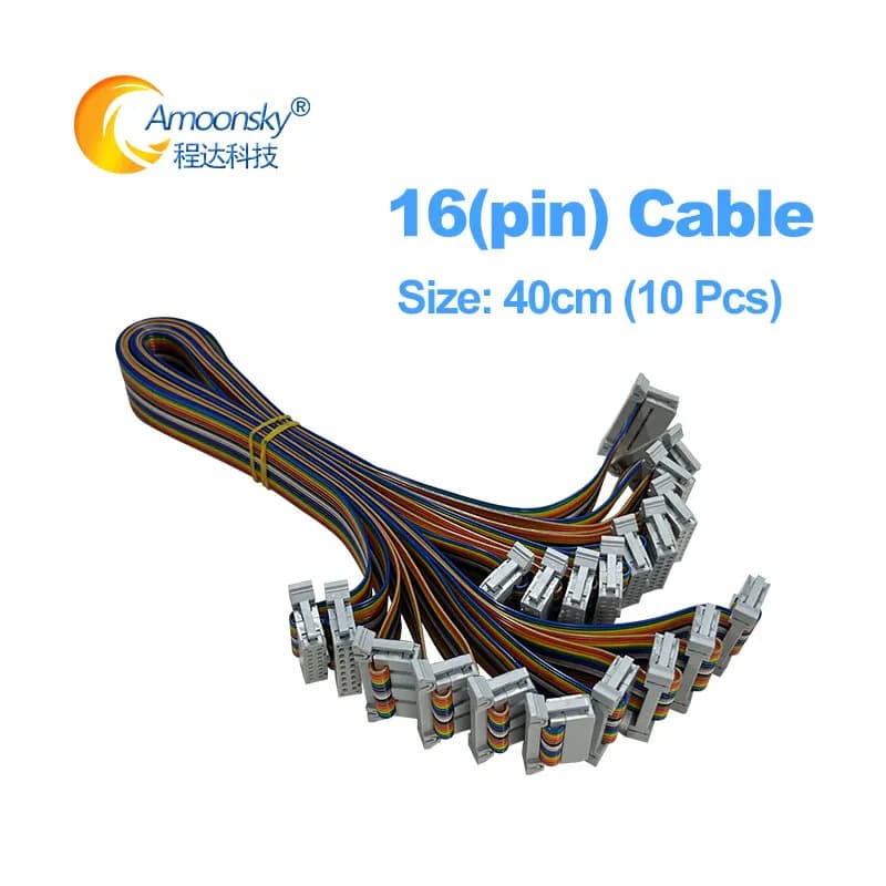 LED Display 16P 16 Pin Flat Cable 20cm 40cm 60cm 80cm 100cm Pure Copper Flat Ribbon Data LED Module Receiver Cable Signal Cable