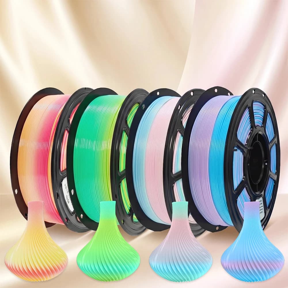 Color Gradient PLA 3D Printer Filament 1.75mm is Suitable For Most 3D Printers, Gradient Color 1KG (2.2lbs) 1 roll