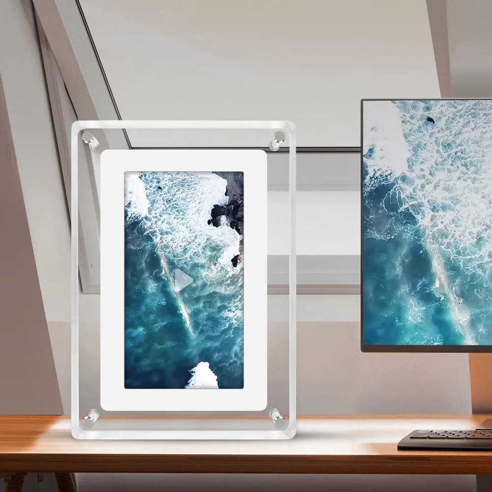 Digital Acrylic Photo Frame 7 Inch Battery 1500 mAh Vertical Display IPS Screen 4G Digital Frame