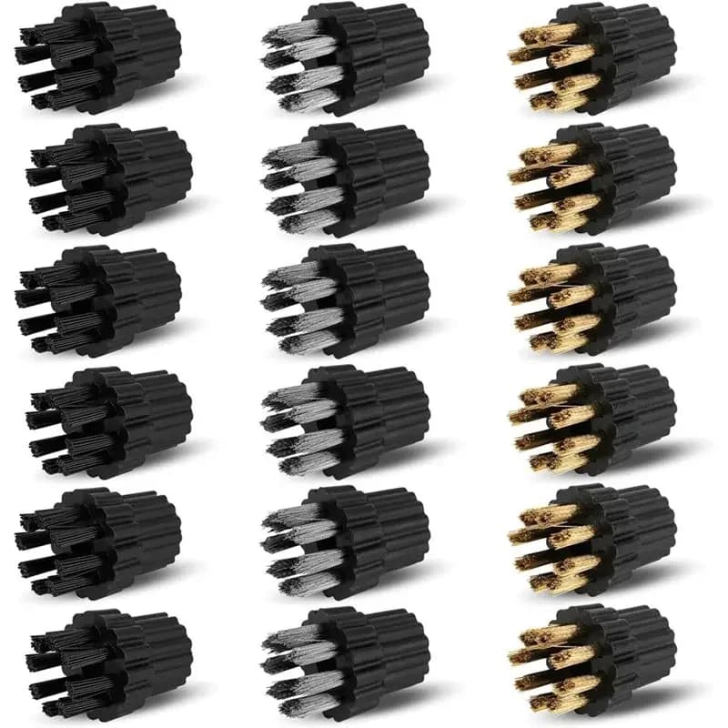 A65T-M8 Steam Cleaner Attachments 18PCS Steam Cleaner Brush Head, Steamer Accessories Replacement Parts, Cleaning Brush Head