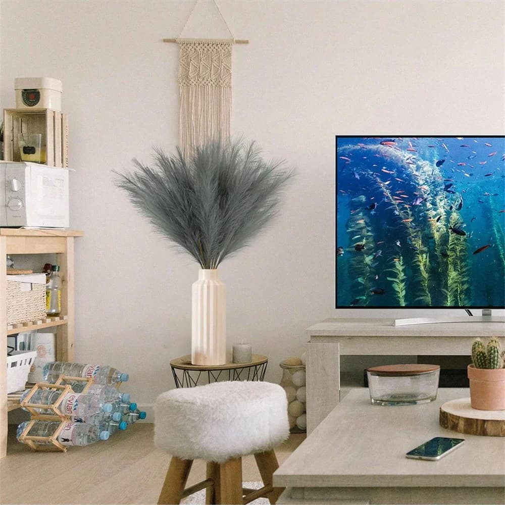 5/10/20 gray artificial ance pieces, synthetic grass felpata high 55 cm/21,65 inches, large branches of general pampa tree, wedding party decoration