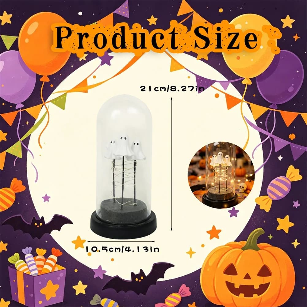 Halloween Ghosts Decorations Props LED Lights Up Haunted House Atmosphere Night Light Ornament Party Centerpiece