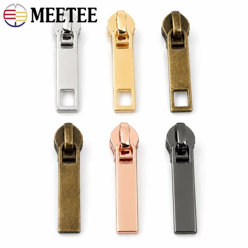 30/50Pcs 3# 5# Metal Zipper Sliders Zinc Alloy Pullers for Nylon Chains Jackets Backpacks Pockets Garment Repair Sewing Hardware