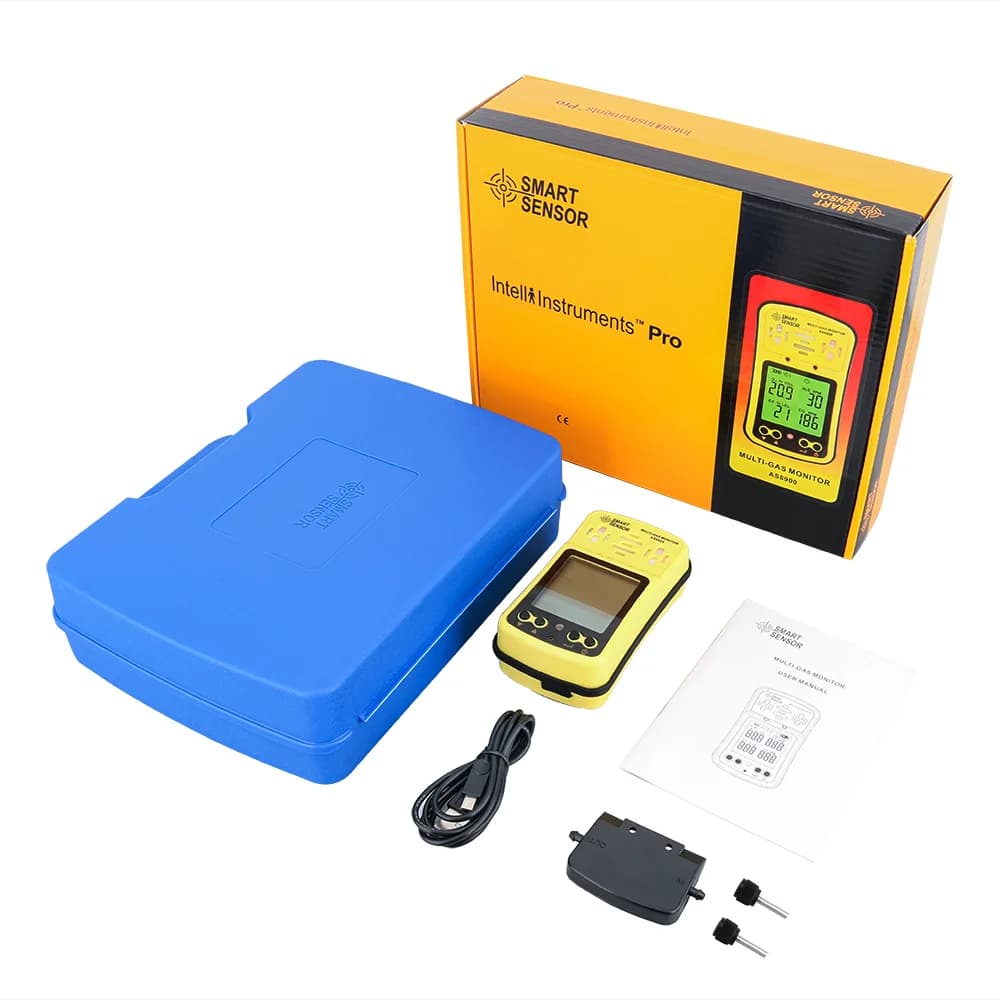 Rilevatore multigas portatile 4 in 1 - Analizzatore di gas combustibile di monossido di carbonio (CO) di ossigeno (O2) di idrogeno solforato (H2S)