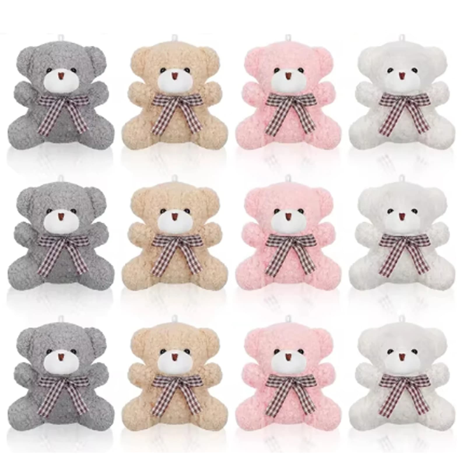 12pcs Bear Baby Shower Favors For Guest Mini Toy Bear Keychains Thank You Tags Organza Bag Baby Shower Gifts Birthday Parties