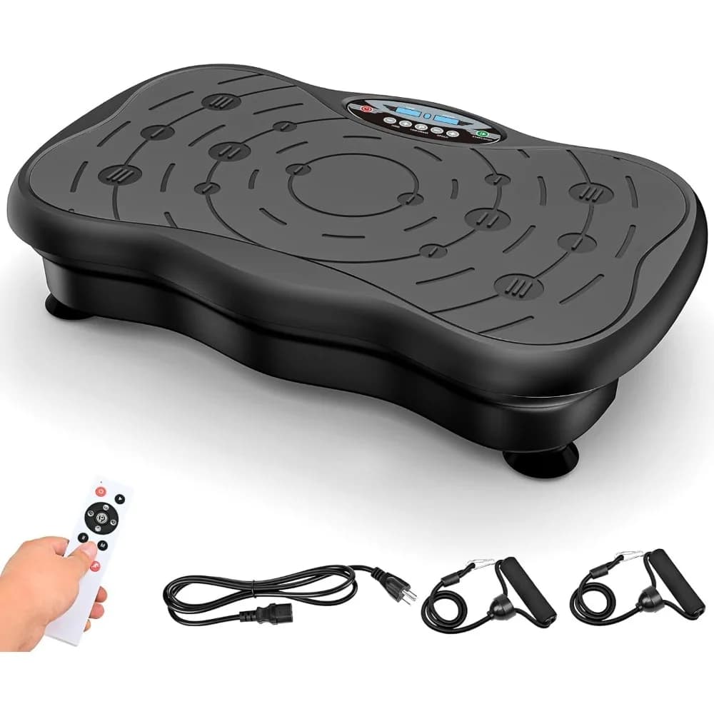 Exercise machine with vibrating plate for weight loss of lymphatic drainage, fitness platform with vibration for workout throughout the body, home workout