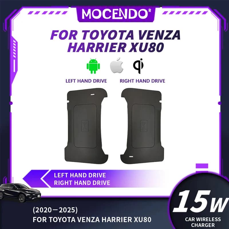 Caricabatterie Wireless per Auto Toyota Harrier 2020-2025, Accessorio di Ricarica Rapida Compatibile con Xiaomi iPhone