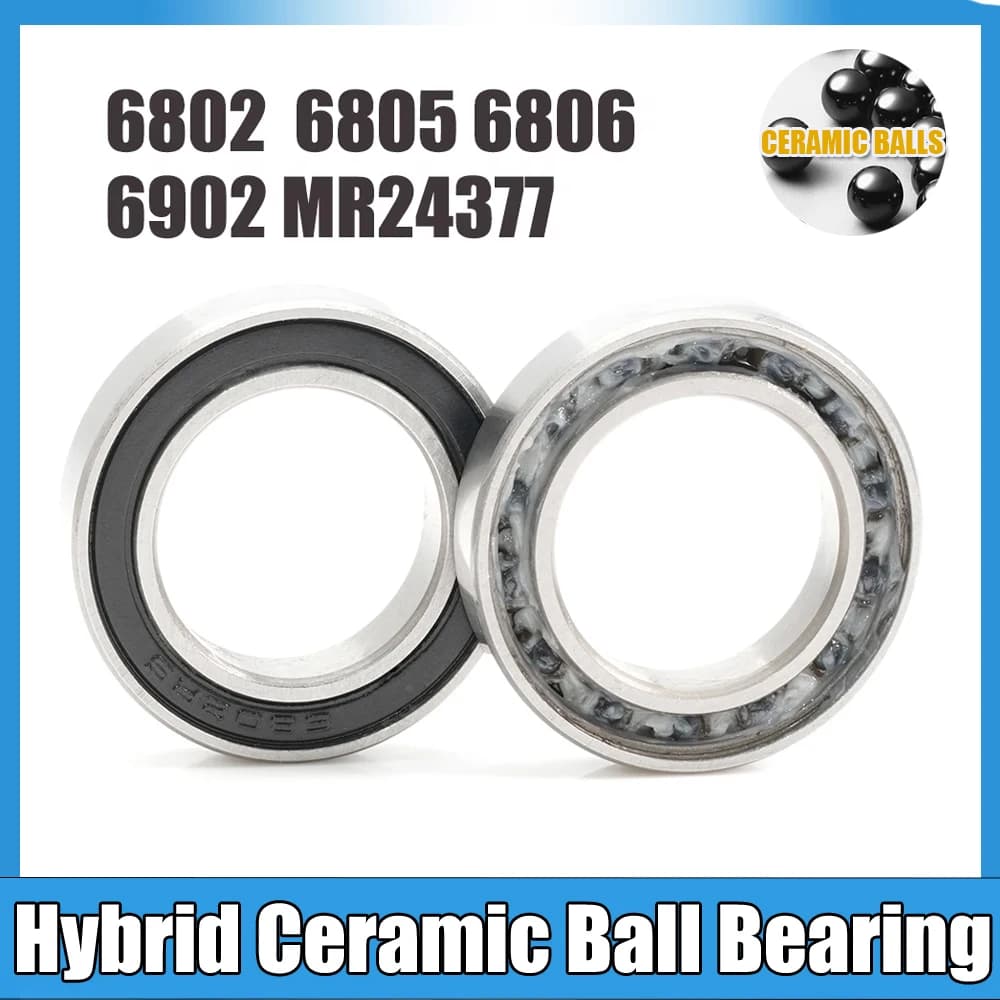 2 pz Ibrido Ceramica 6802 6805 6806 6902 2RS MR24377 Cuscinetto 15 24 25 30 mm Per Bici Bicicletta Sezione Sottile Cuscinetti A Sfere