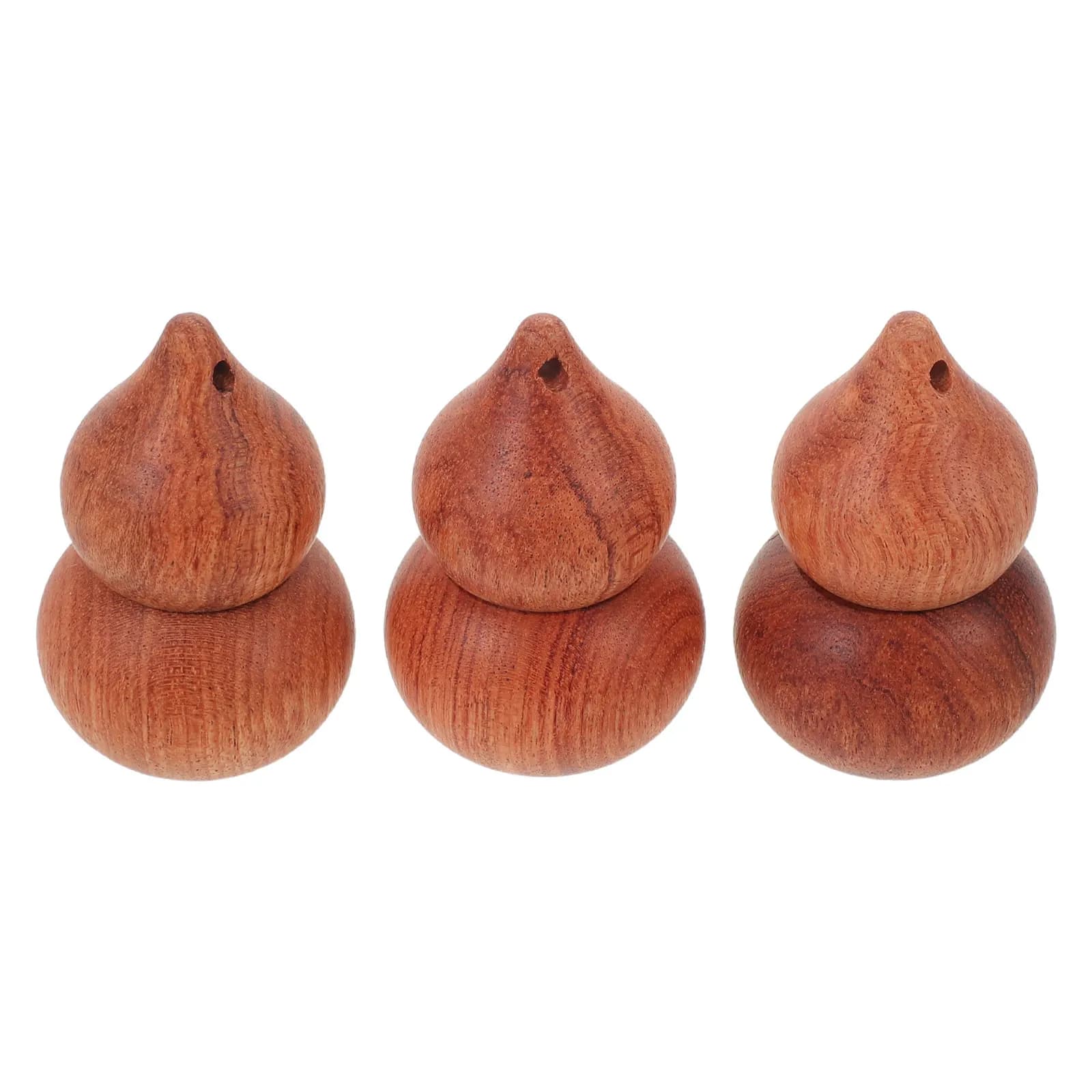 Set di 3 Diffusori per Auto a Forma di Zucca in Legno Naturale, Bottiglie Ricaricabili per Oli Essenziali e Profumi