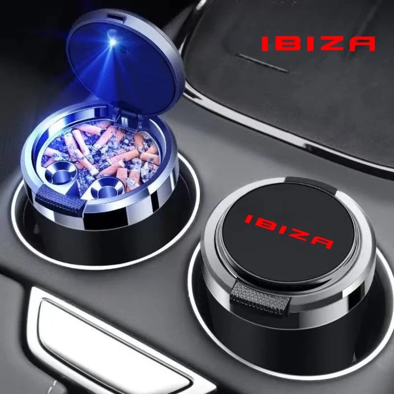 Posacenere per auto Posacenere per sigarette Tazza Luce a LED Posacenere automobilistico per Seat Ibiza Ateca Arona accessori per auto organizer interno