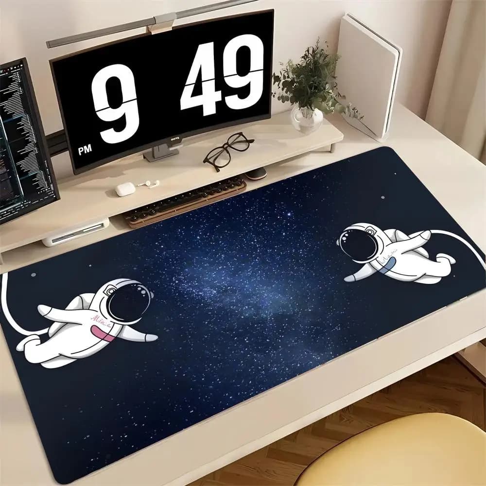 Tappetino per mouse con illustrazione Anime Astronaut, tappetino per mouse grande da gaming con bordi ricuciti, tappetino spesso per tastiera e scrivania del computer