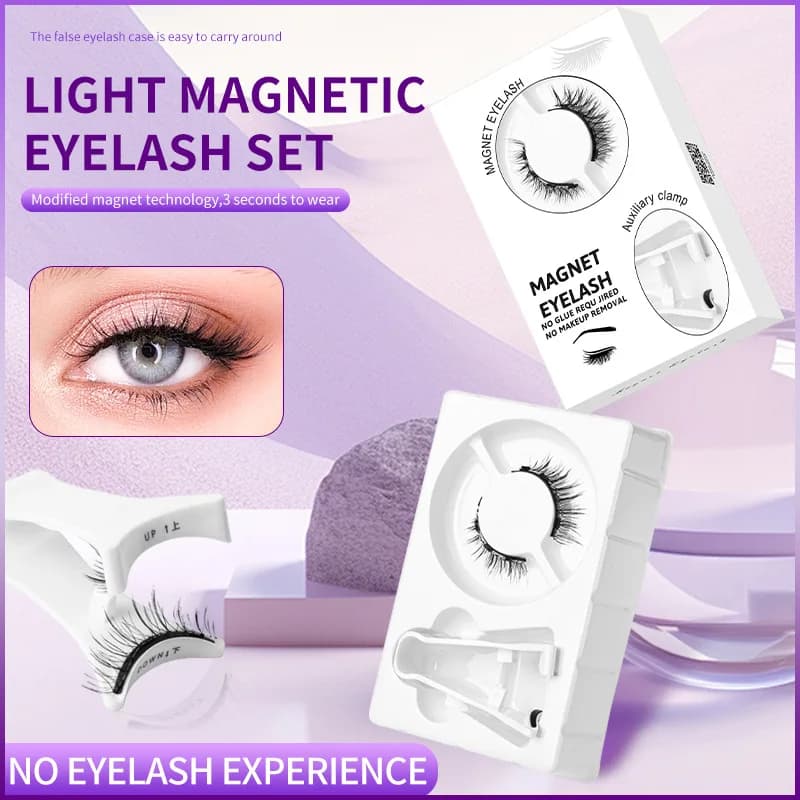 [Set ciglia finte magnetiche] piccolo diavolo naturale leggero, un paio di trucco occhi riutilizzabile soprannaturale in finto visone senza colla