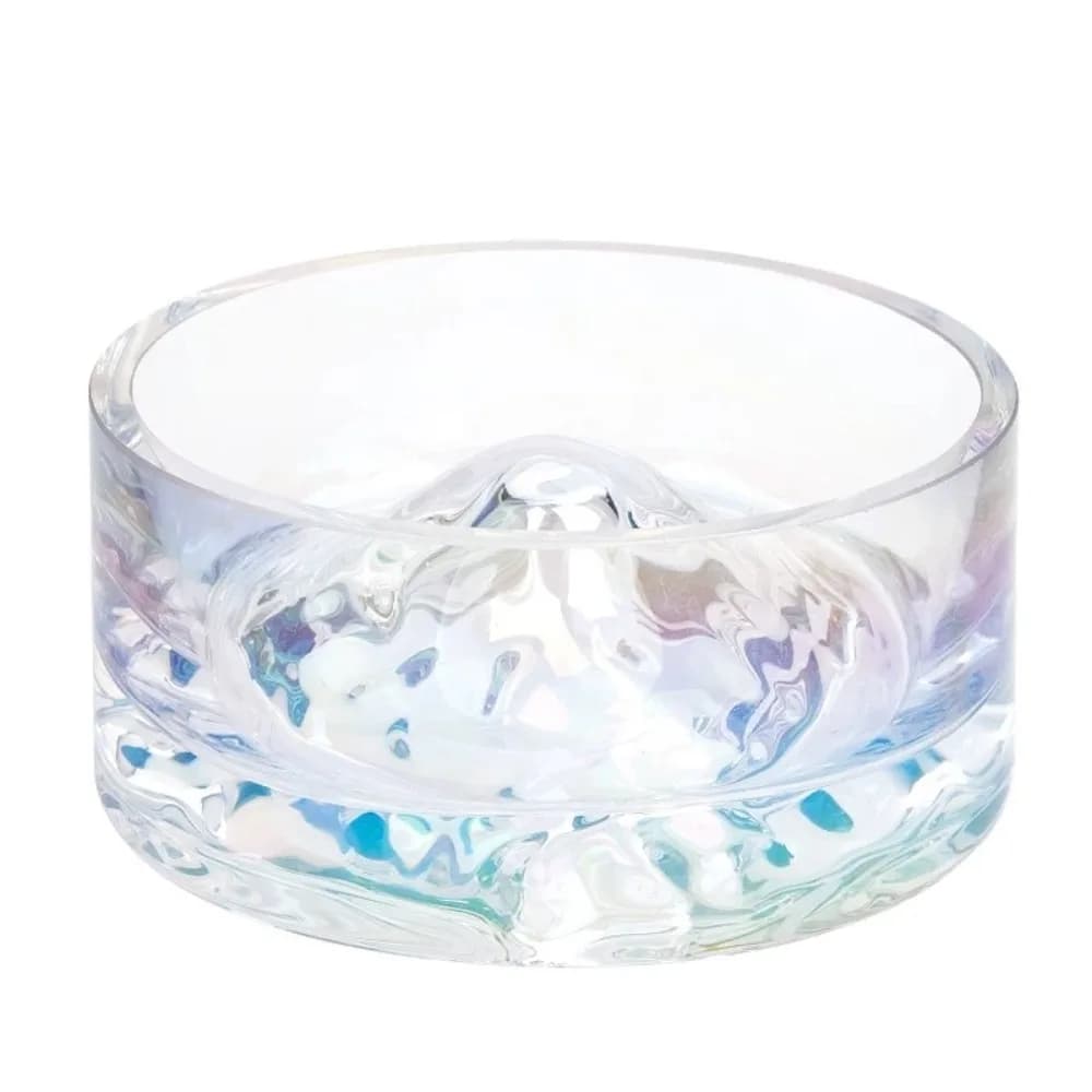 Mountain Raised Crystal Glass Hamster Feeding Bowl Transparent Anti-tip Hamster Food Bowl Mini Hamster Drinking Bowl Small Pet