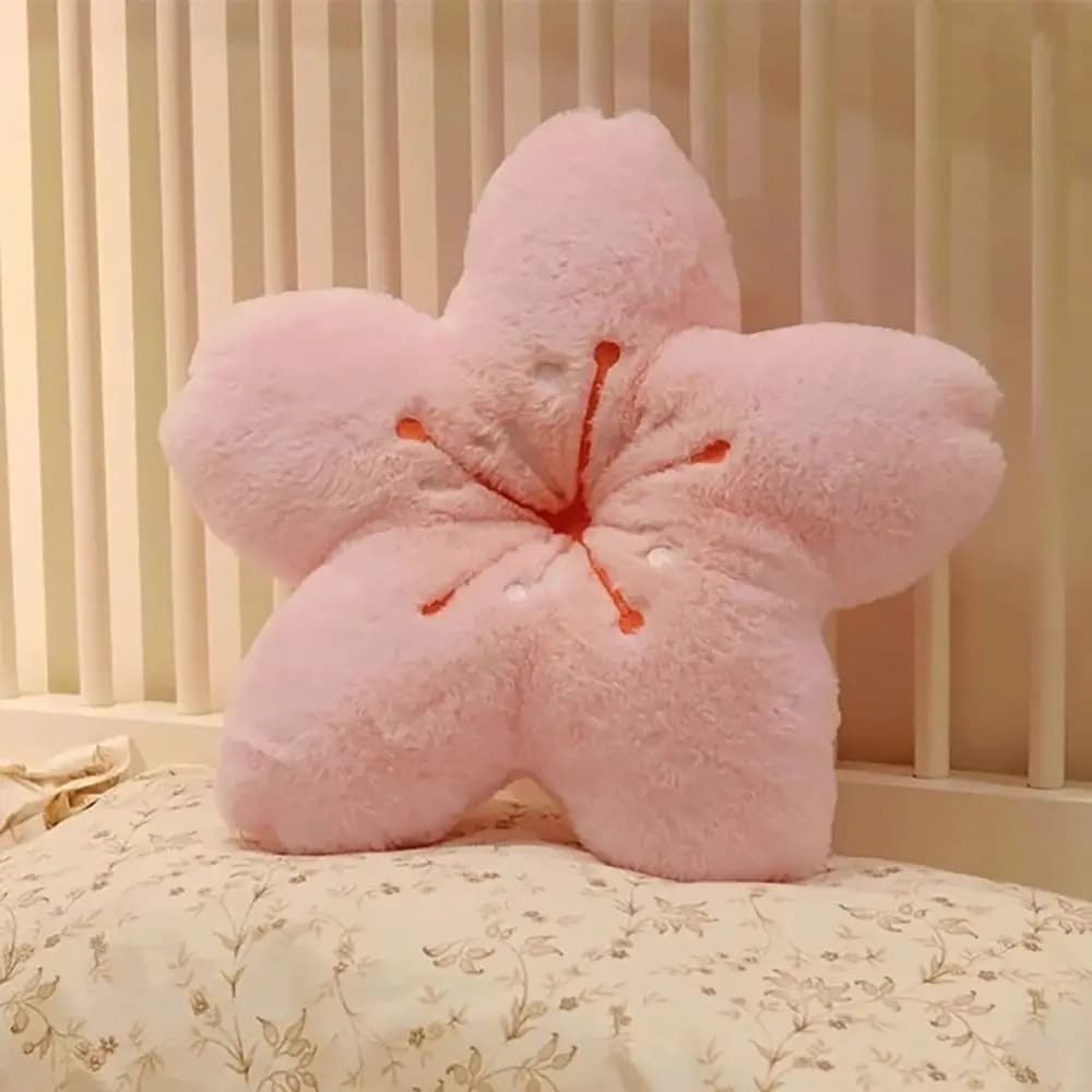 Cute 45cm Plush Pillow Pink Cherry Blossom Room Decor Pillow Soft Tatami Cushion Bedroom